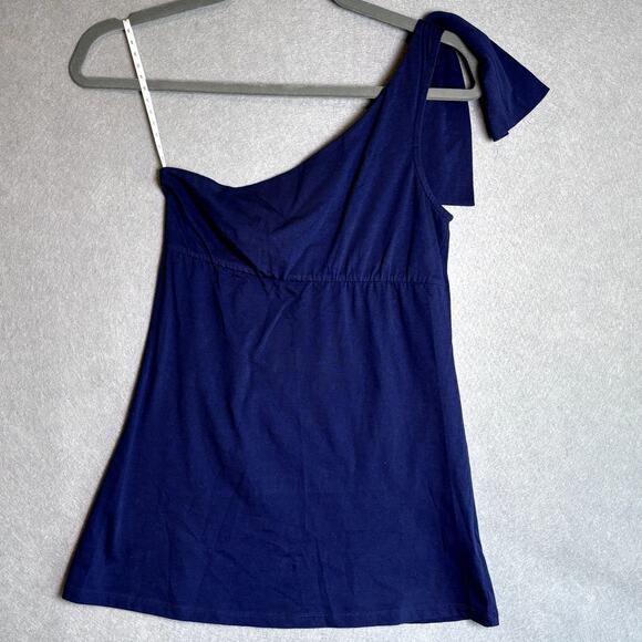 Lilly Pulitzer Navy Blue Preppy Summer Ruffle Bow Tie Cotton Shirt Size XS NWOT - Picture 3 of 8